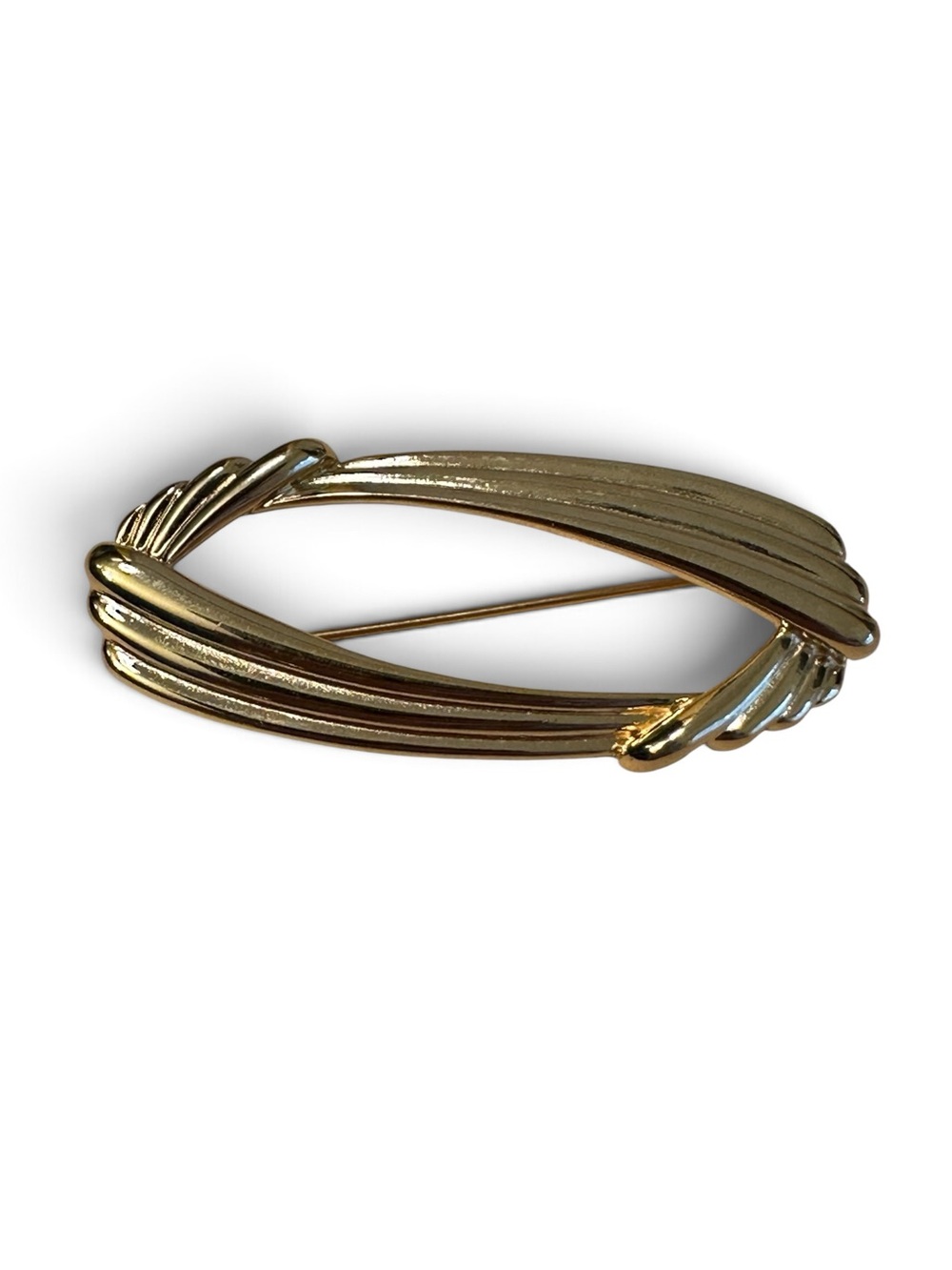 Vintage Monet Gold-Tone Ribbon Knot Brooch